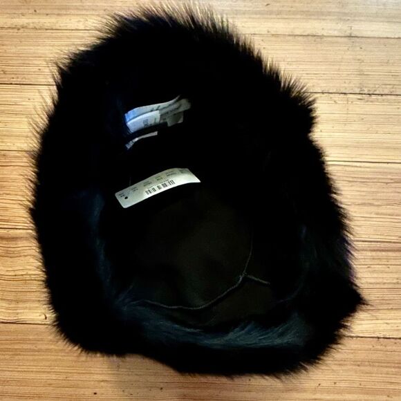 J. Crew Toscana Shearling Winter Hat Black. NWT. Size M-L. main image 7